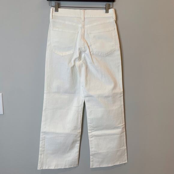 J.Crew Factory Wide Leg Cropped All Day Stretch Jean Denim Trip BR051 White 25 - Picture 7 of 12